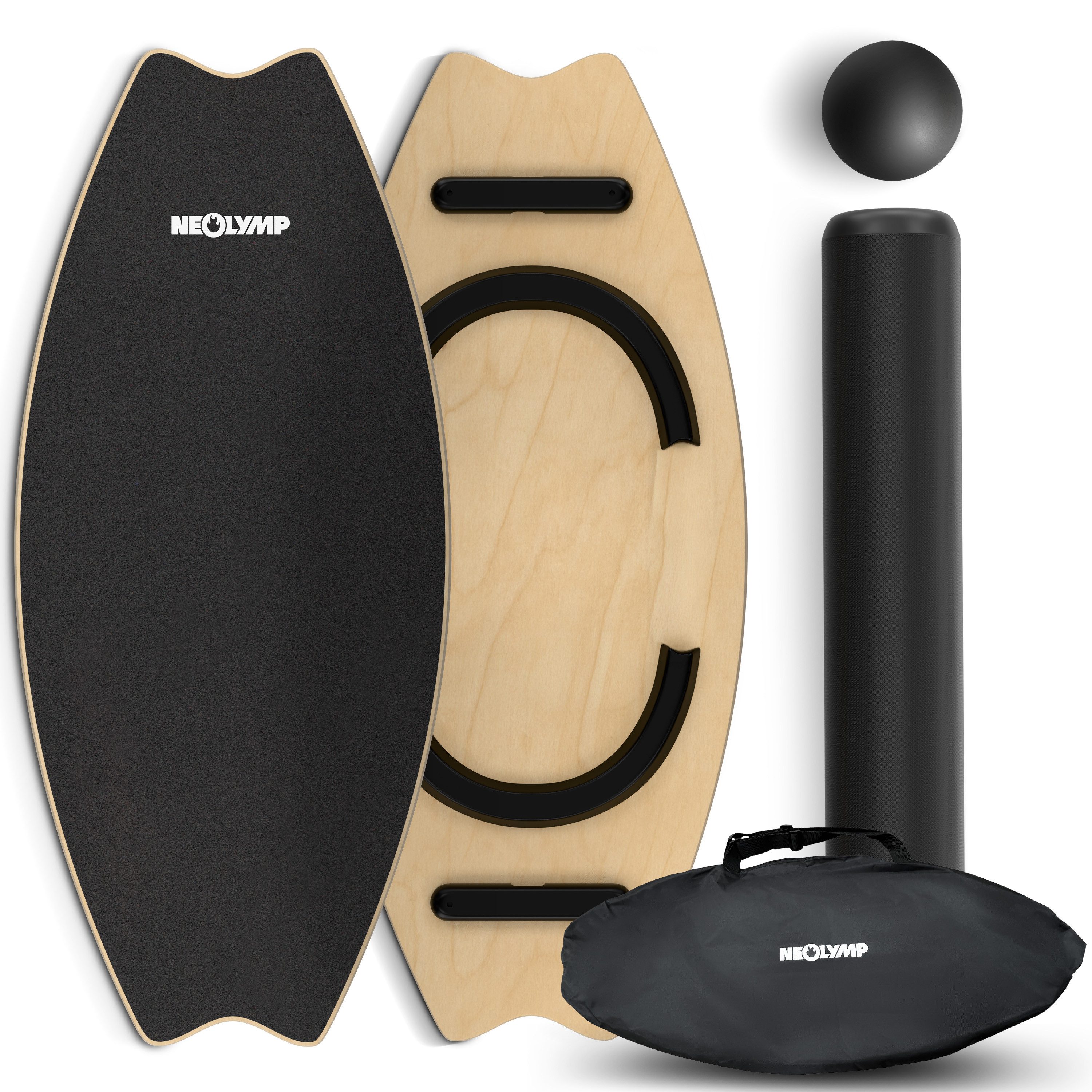 Balanceboard Balance Board Holz – Gleichgewichtstrainer für Erwachsene & Kinder