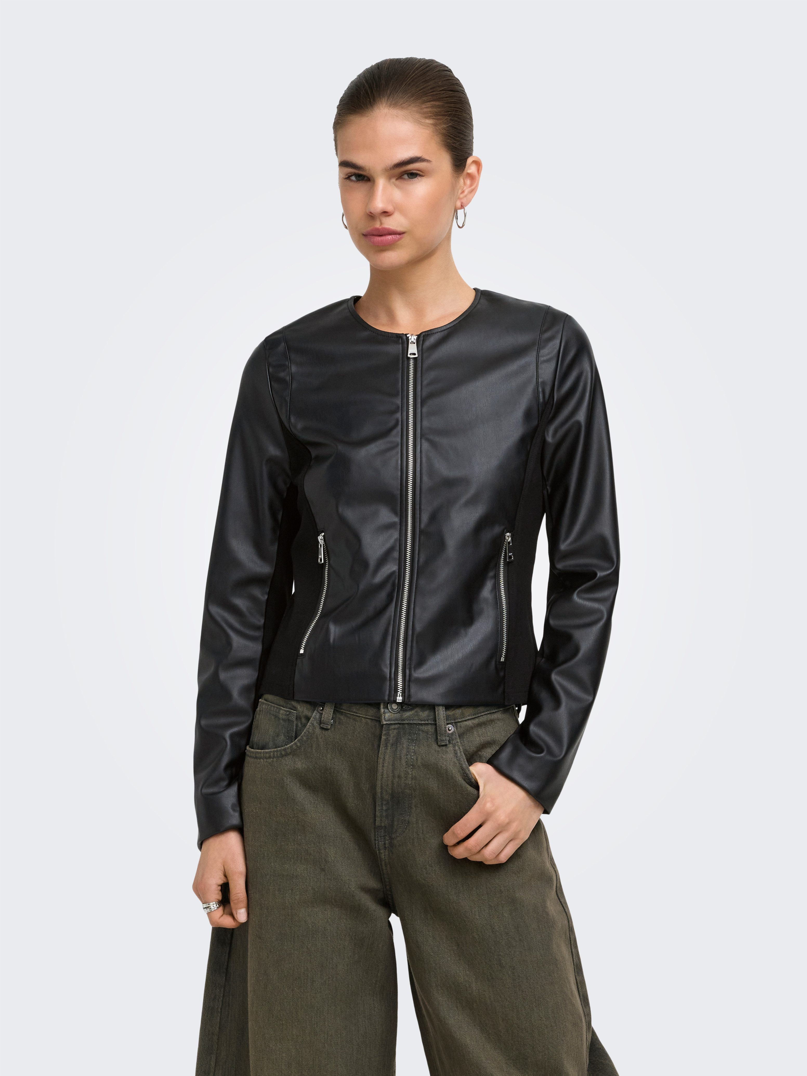 ONLY Lederimitatjacke ONLBITTEN MIX FAUX LEATHER JACKET CC OTW Lederimitat