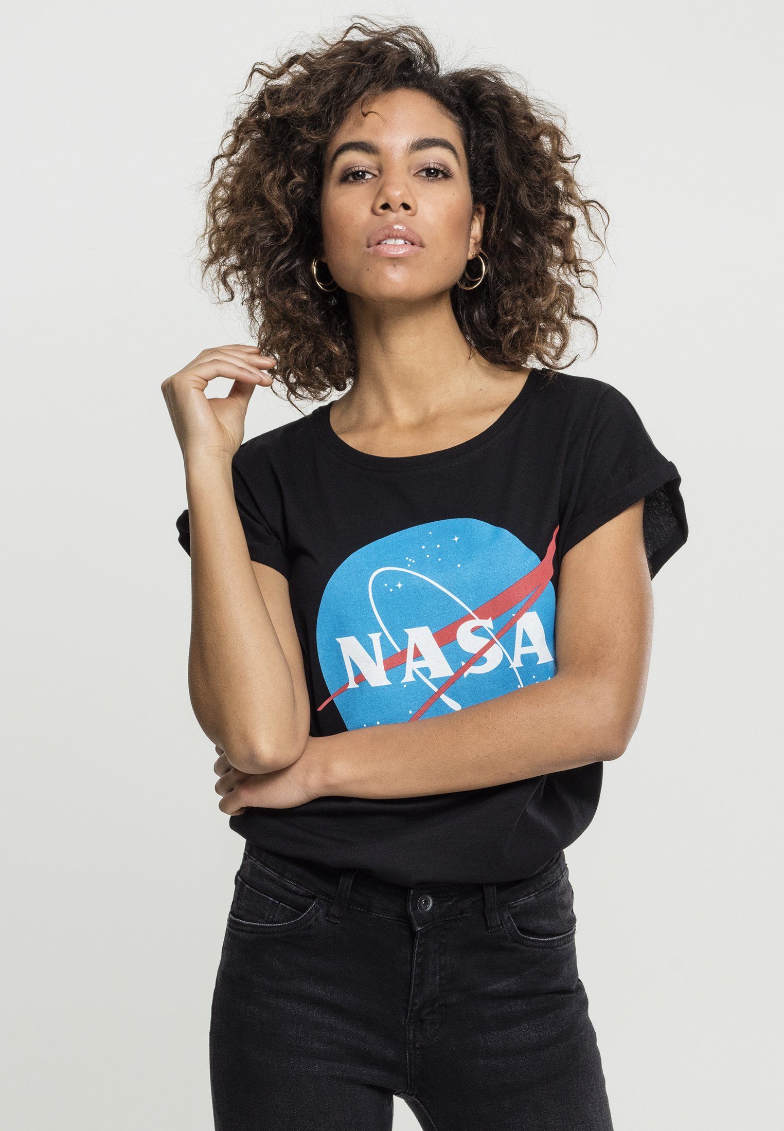 MisterTee T-Shirt Damen Ladies NASA Insignia Tee (1-tlg) black
