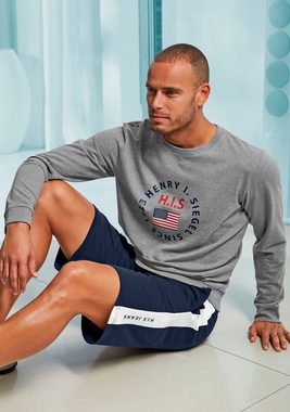 H.I.S Sweatshorts seitlicher Streifen mit Logodruck