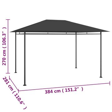 vidaXL Partyzelt Pavillon 384x281x270 cm Anthrazit 180 g/m²