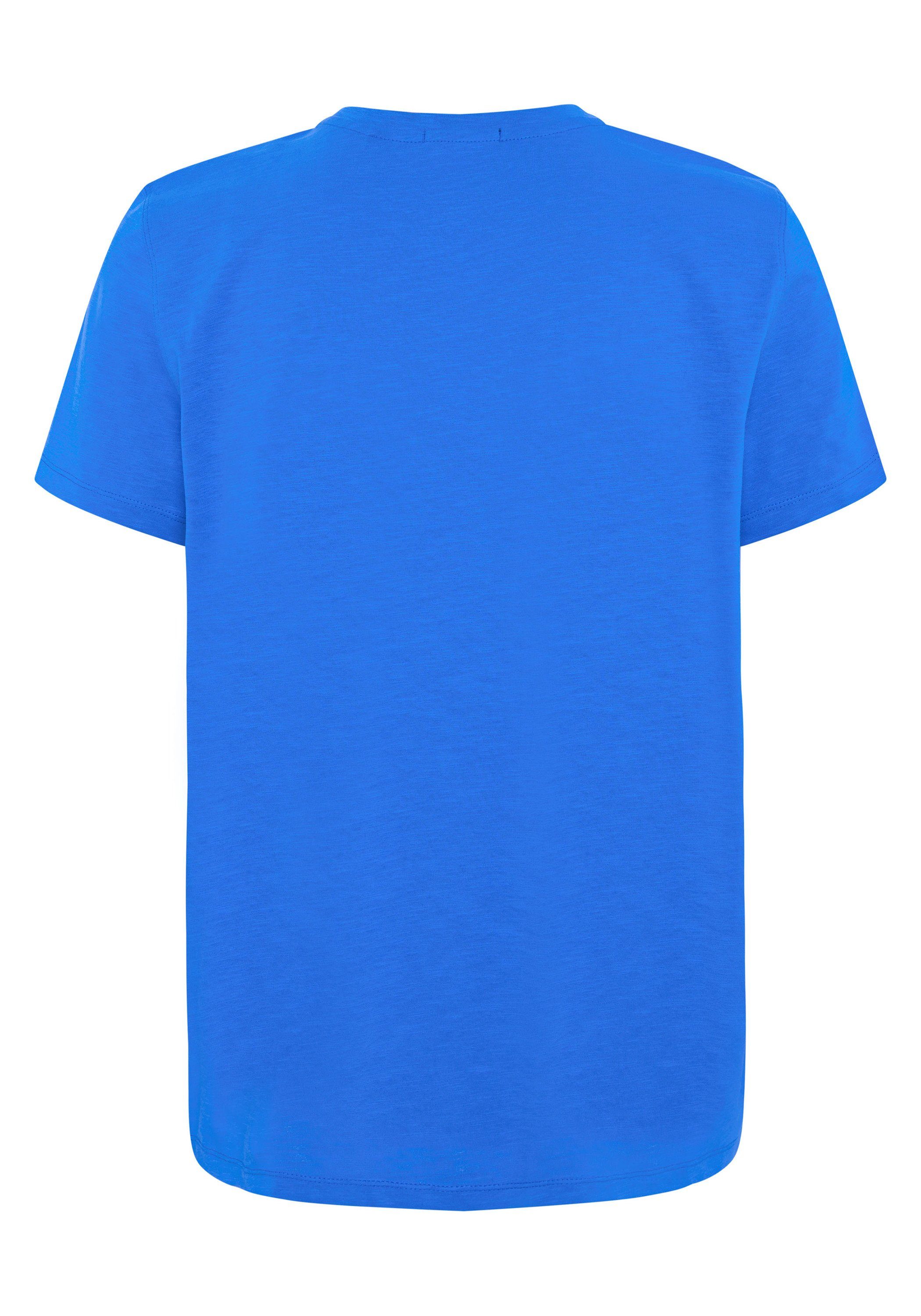 1 T-Shirt mit Allover-Textur Turkish Sea Print-Shirt 19-4053 Chiemsee