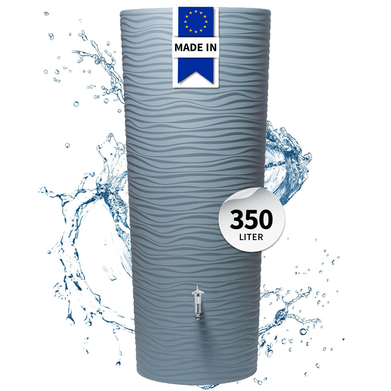 GARANTIA Regentonne NATURA 2in1 Regentonne 350 Liter ocean inkl. Pflanzschale, 350 l