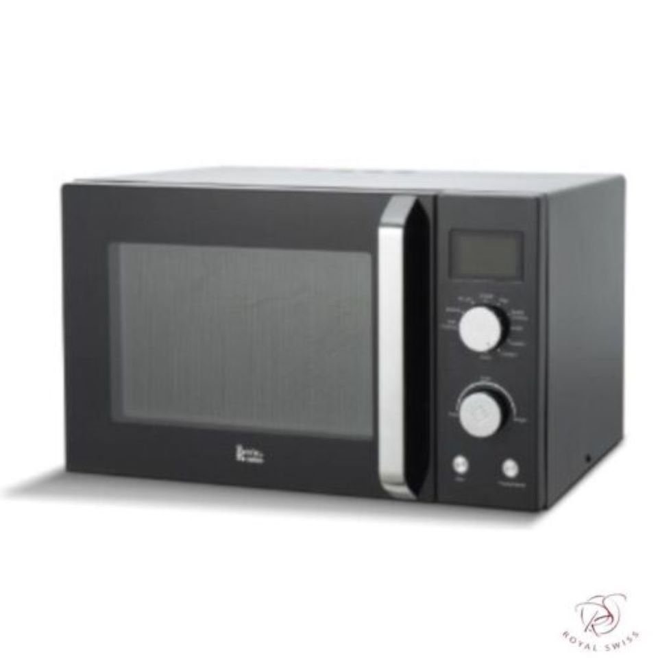 Royal Swiss Mikrowelle, Mikrowelle, 2 in 1 Mikrowelle Grill Kombi 30 L Schwarz | Mikrowellen