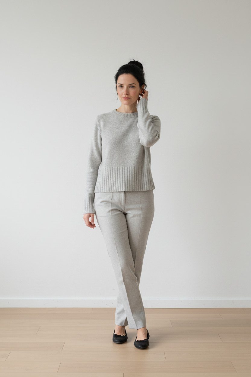 Zuckerwatte Rundhalspullover mit Rippstrickdetails, aus weicher Merino Cash günstig online kaufen