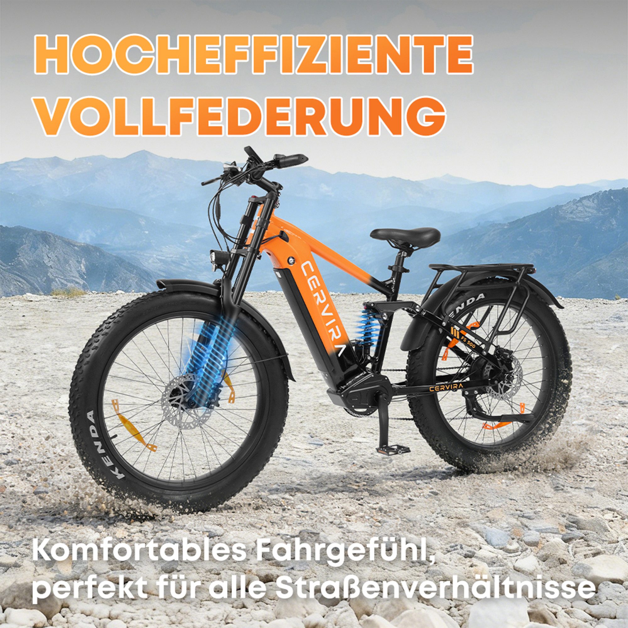 PIXAR E-Bike E-Bike 250W Motor 48V 20Ah Akku Fatbike 26" Shimano 7-Gang, 7 Gang, Mittelmotor, 250W Motor, bis 25 km/h, 3,5" LCD, 26x3.0 Reifen, 7-Gang, Alurahmen