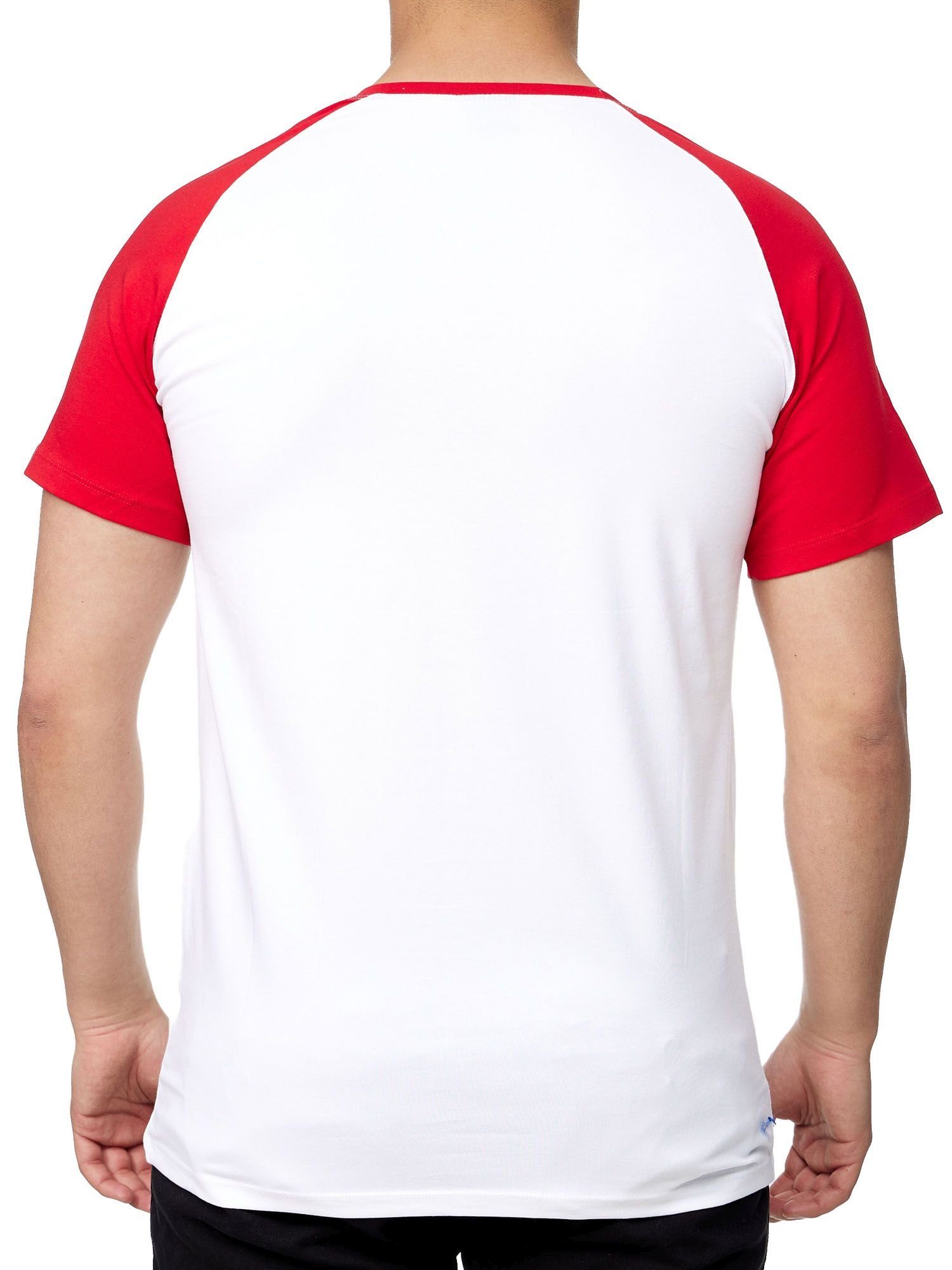 T-Shirt Tee, Herren Freizeit T-Shirt Tee Polo Poloshirt Kayna Männer Weiss John Kayna (Shirt Tshirt T Fitness Shirt für John Polo Casual Kurzarmshirt Rot 1-tlg)