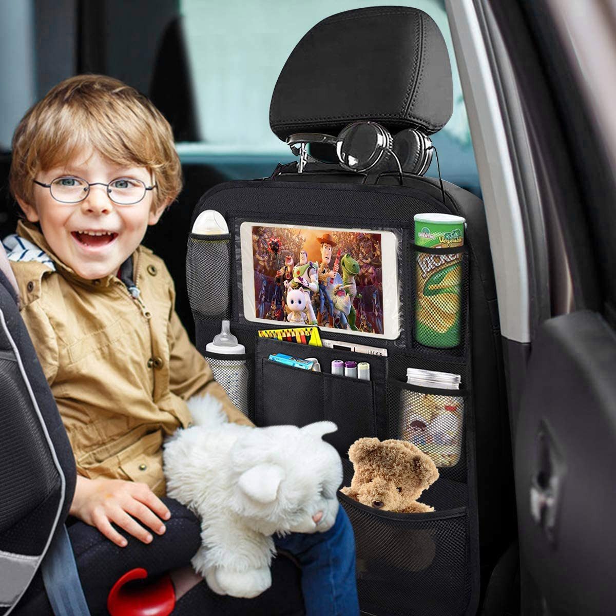 UE Stock Rücksitzorganizer Auto Hängender Organizer für Kinder Kriogor 2 Stück Rücksitz Schutz, mit viele praktische Fächer