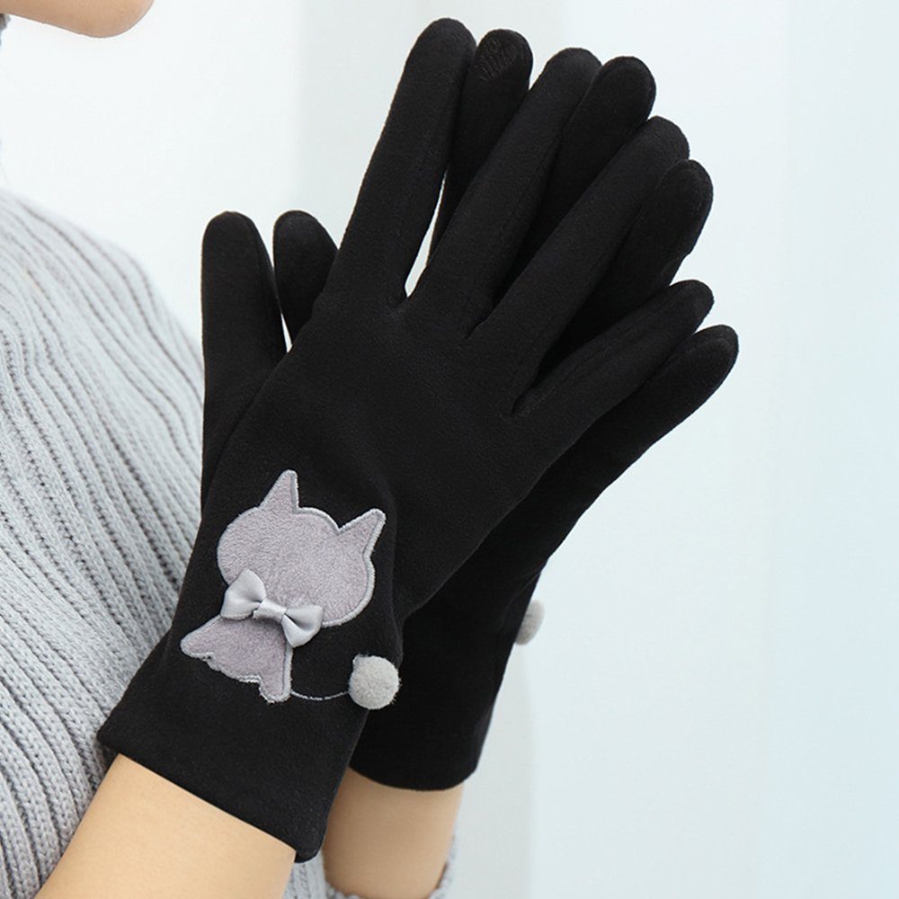 1 Handschuhe Touchscreen Handschuhe Fahrradhandschuhe ZanMax Paar Schwarz Outdoor Winter Warm