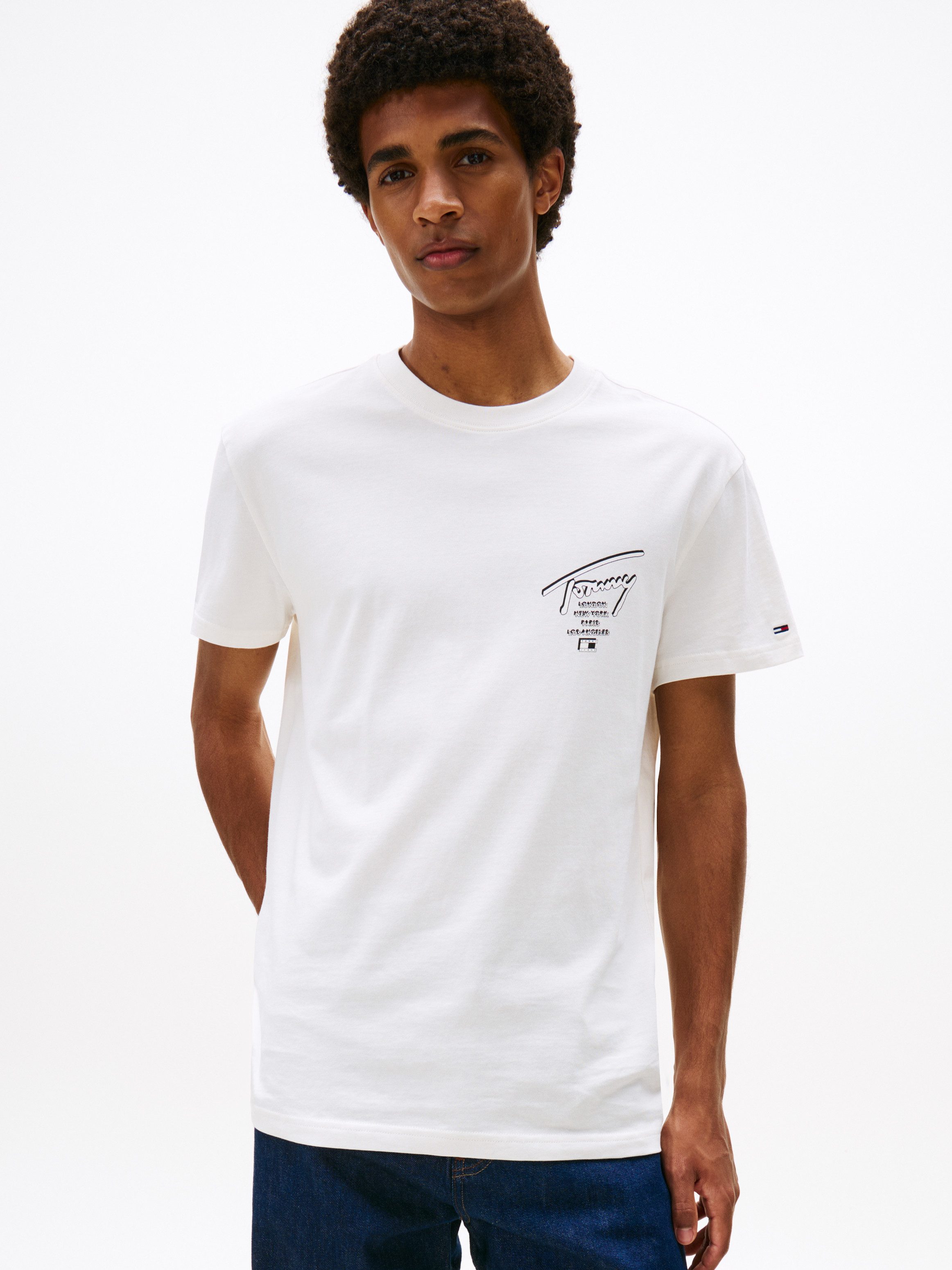 Tommy Jeans T-Shirt TJM SIGN CITY TEE EXT Rundhals, regular fit, großer Rüc günstig online kaufen