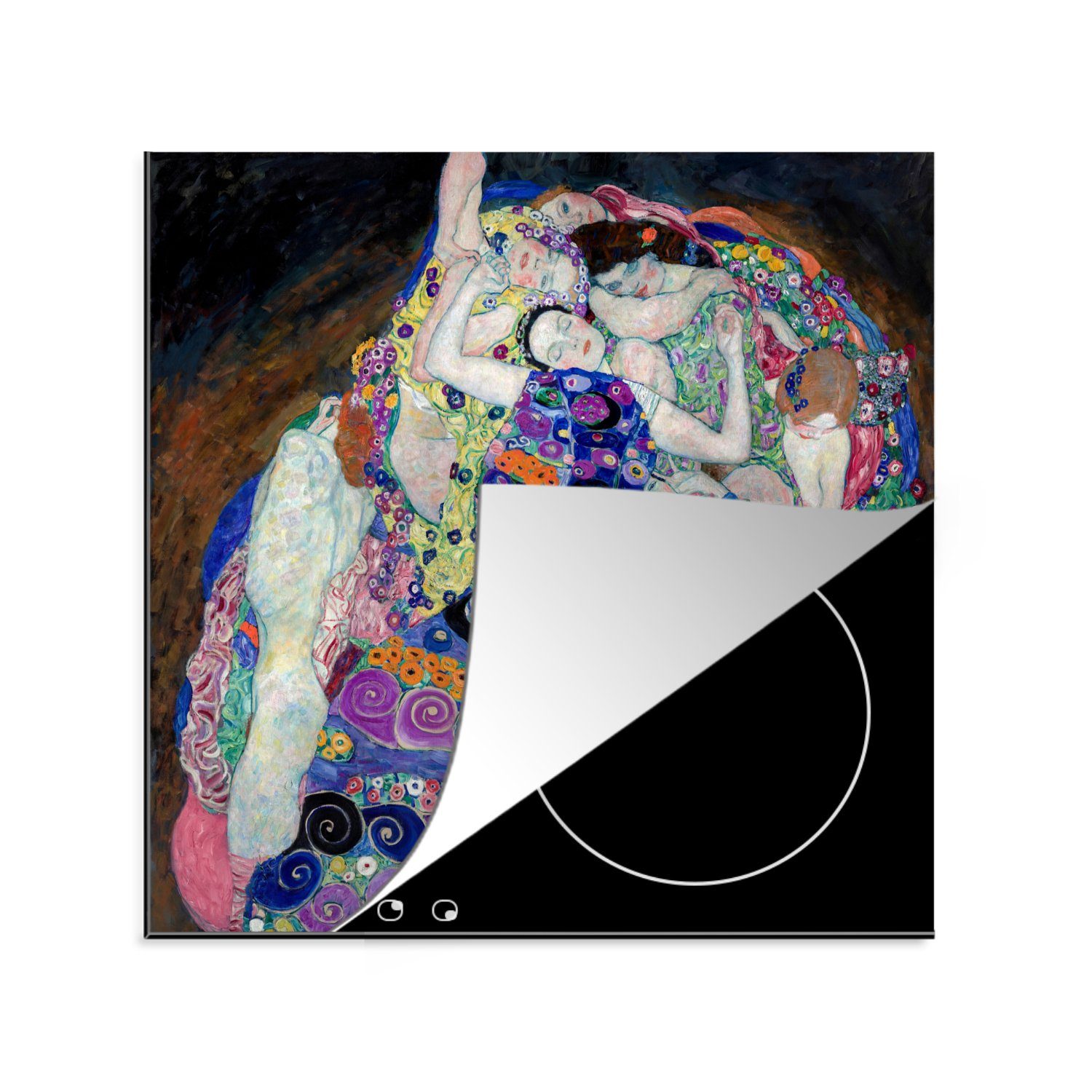 MuchoWow Herdblende-/Abdeckplatte Die Jungfrau cm, Ceranfeldabdeckung, 78x78 (1 tlg), küche Gustav Klimt, für Arbeitsplatte Vinyl, 