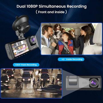 Gontence 3-Kamera 1080P Fahrrekorder Auto mit 170° Weitwinkelobjektiv Dashcam