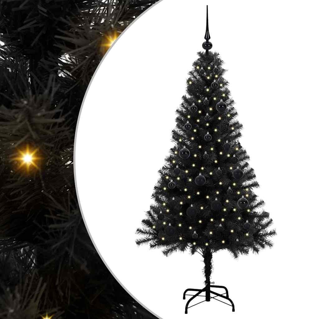 vidaXL Künstlicher Weihnachtsbaum Weihnachtsbaum Schwarz 150 cm PVC