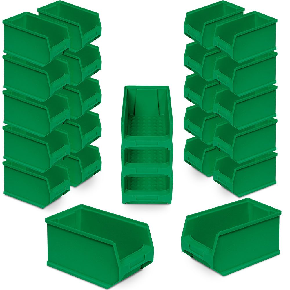 BRB-Lagertechnik Kleinteilemagazin 25x Sichtbox PROFI LB 4, LxBxH 235x145x125 mm, Auch für Lebensmittel geeignet