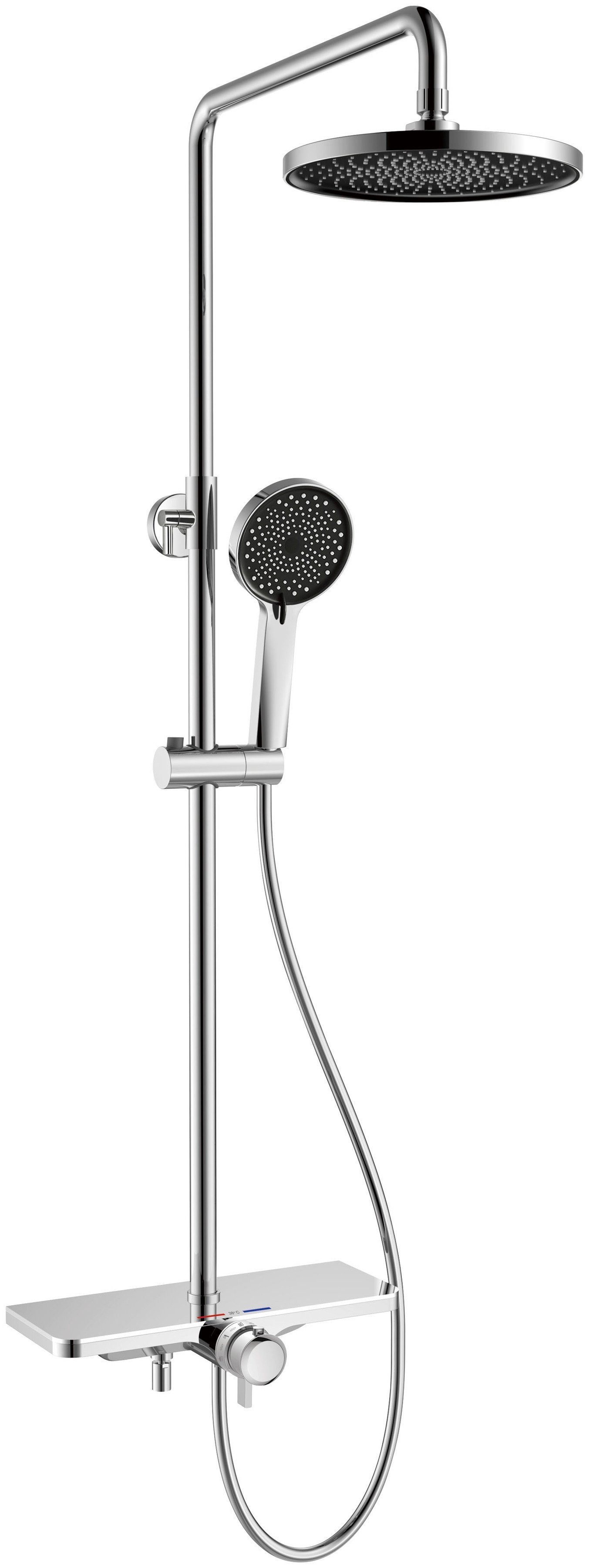 Sanotechnik Stangenbrause-Set Überkopfbrausestangen Set, Höhe 120 cm, chrom