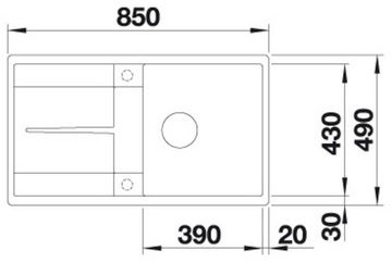 Blanco Granitspüle METRA 5 S-F, eckig, 49/85 cm, (1 St), erhältlich in mehreren Farben