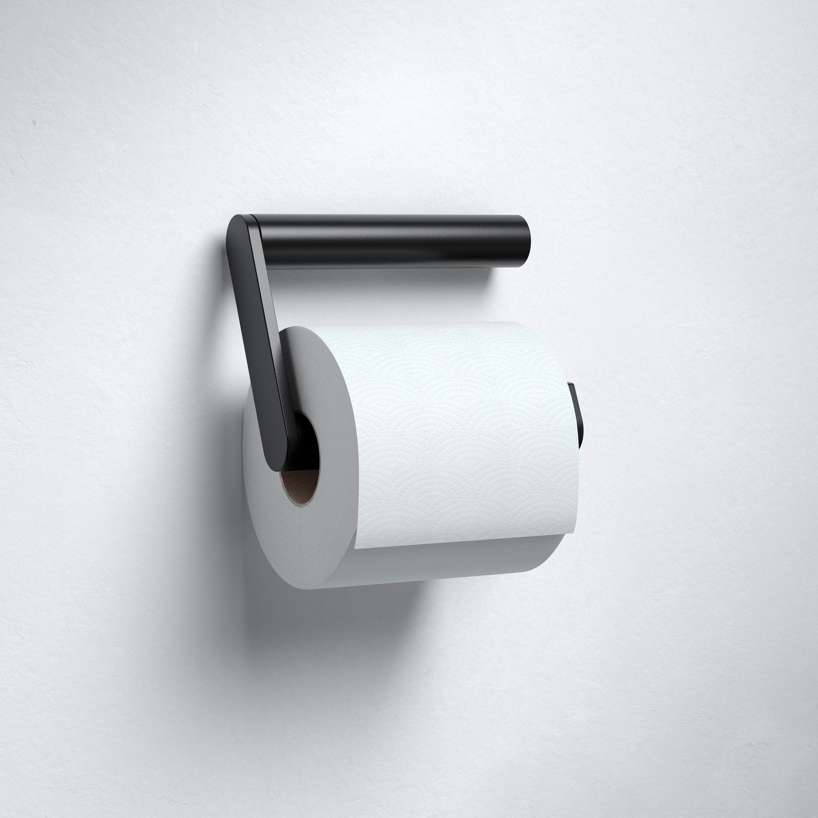 Keuco Badaccessoire-Set Plan aus Toilettenpapierhalter und WC-Bürstengarnitur, Set, offener Bügel, mit Ersatzkopf, Metall schwarz matt, Made in Germany