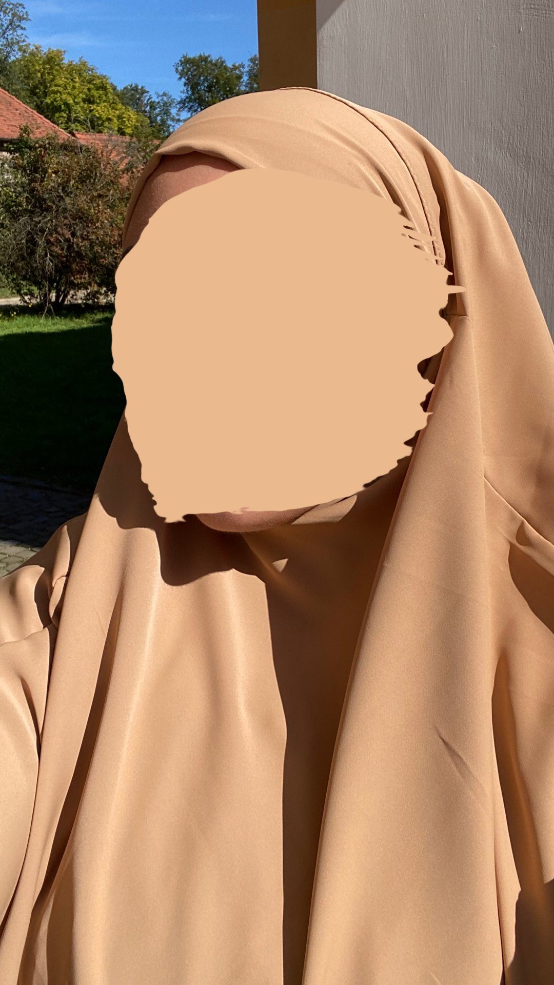 mit Khimar zweilagig Beige HIJABIFY Khimar Medina Niqabfunktion zweilagig Kopftuch Seide, aus