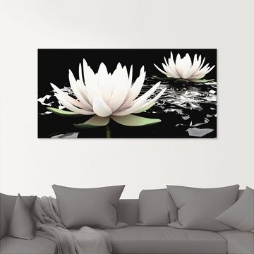 Artland Glasbild Zwei Lotusblumen auf dem Wasser, Blumen (1 St), in verschiedenen Größen