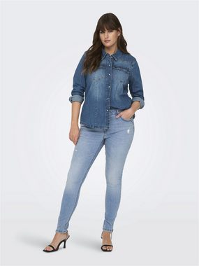 ONLY CARMAKOMA Skinny-fit-Jeans CARKARLA REG ANK SK DNM BJ759 NOOS mit Destroyed Effekt