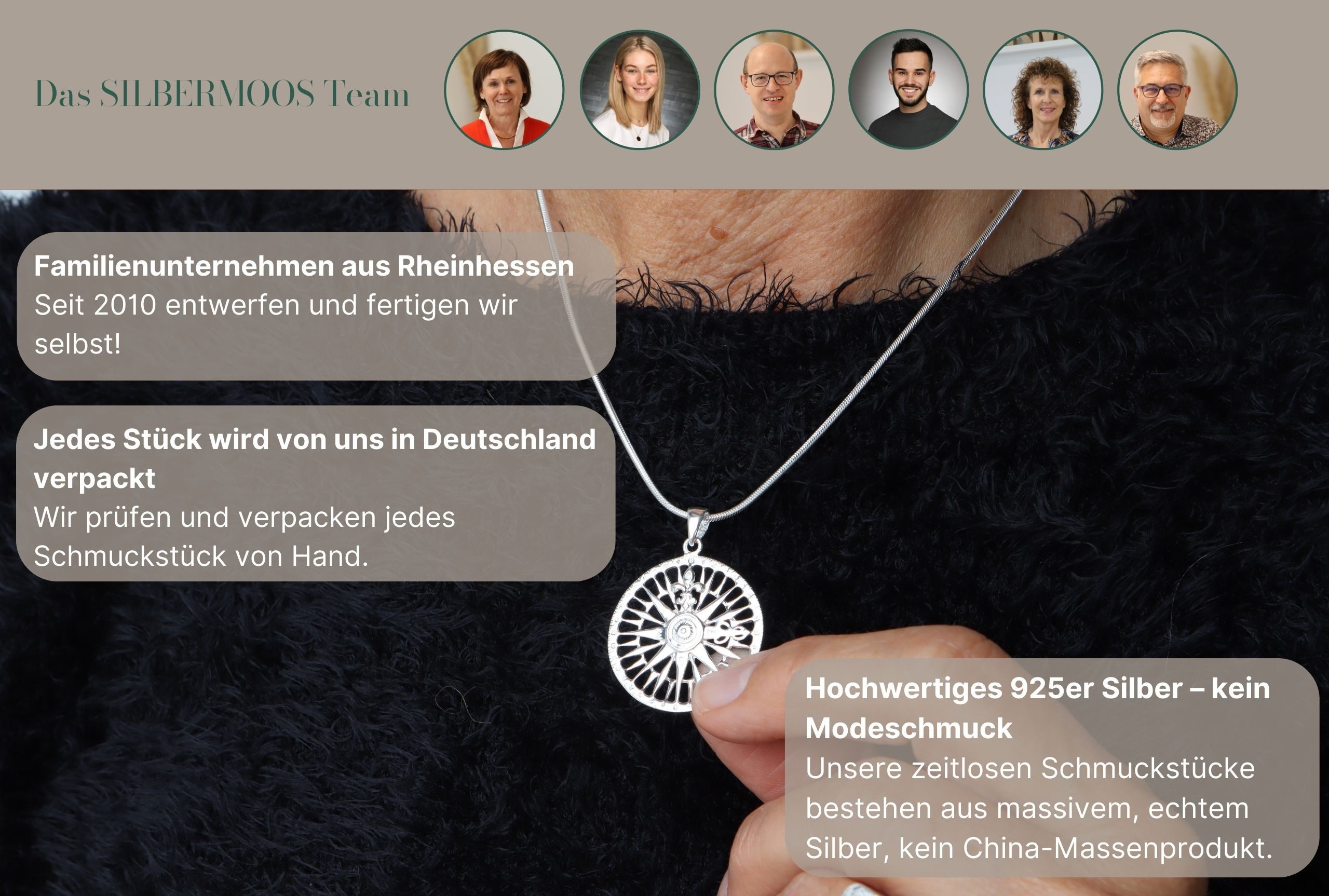 SILBERMOOS Kette und Anhänger Set Lotusblatt-Anhänger "Blauer Topas", 925 Sterling Silber