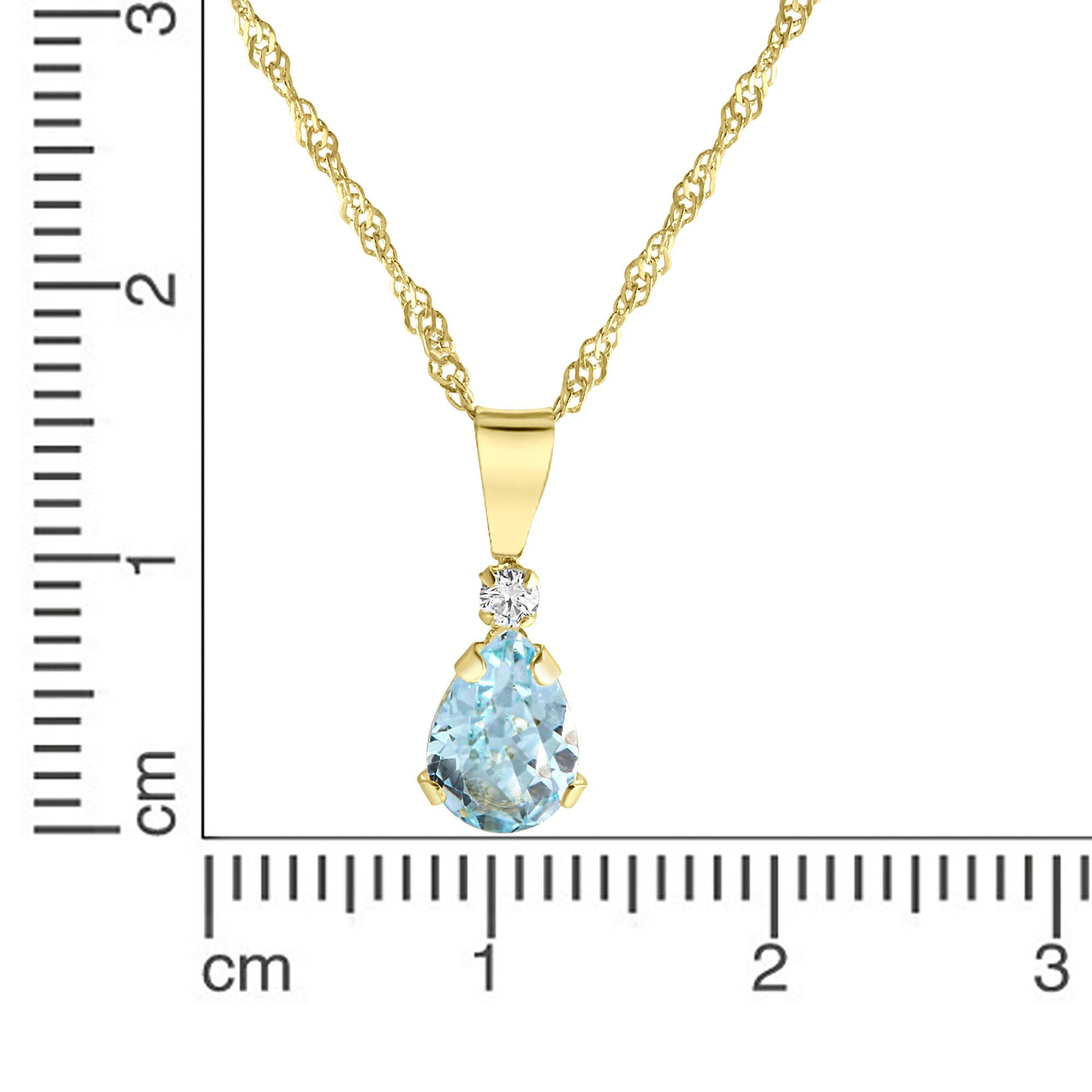 Fascination by Ellen K. Kette mit Anhänger 375 Gold mit Blautopas (beh) und günstig online kaufen