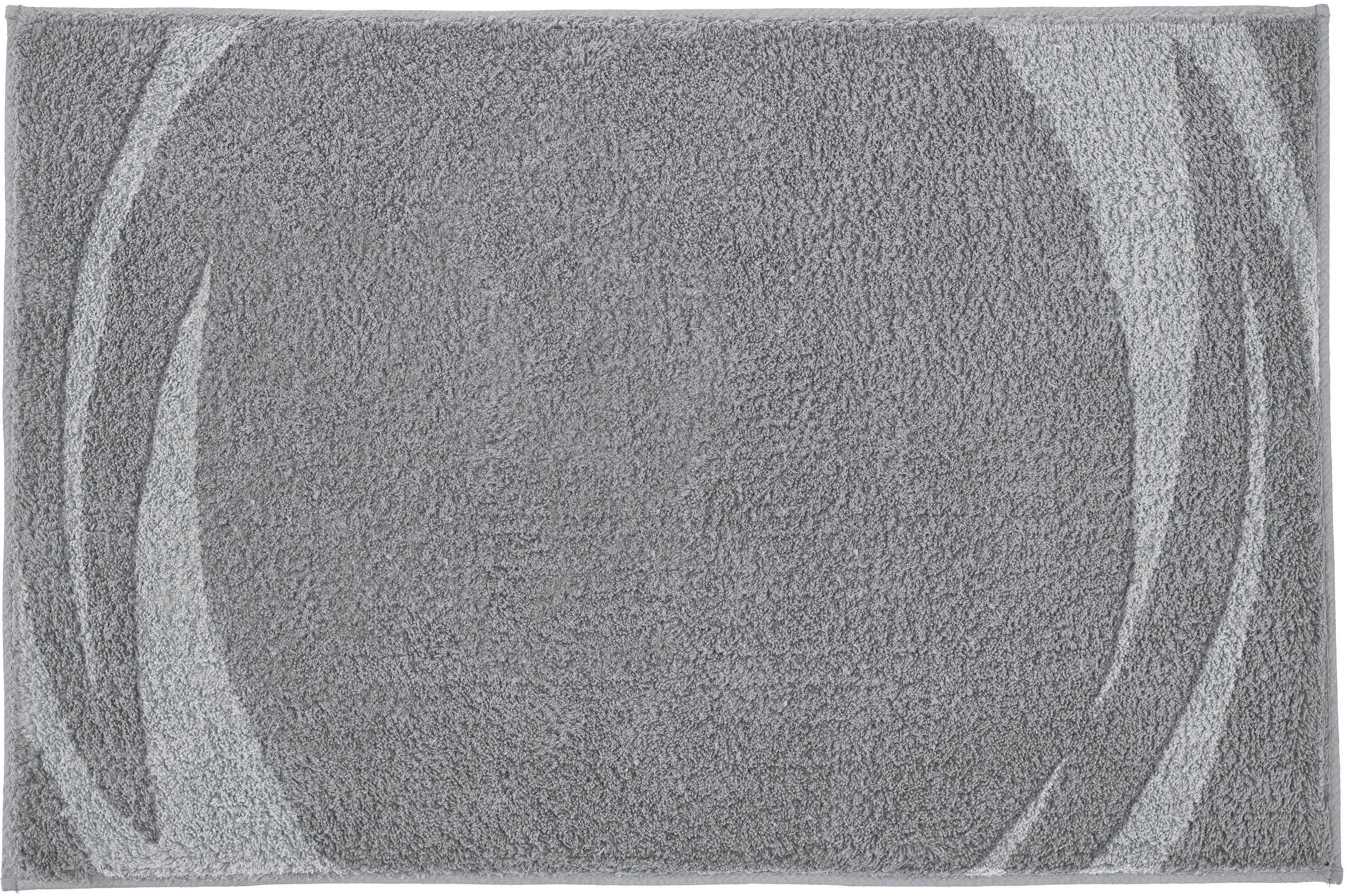 Kleine Wolke Badematte »Mystic«, Höhe 25 mm, rutschhemmend beschichtet, fußbodenheizungsgeeignet, Polyacryl, halbrund, Badteppich, modernes Design, Hoch-Tief Effekt, rechteckig & rund