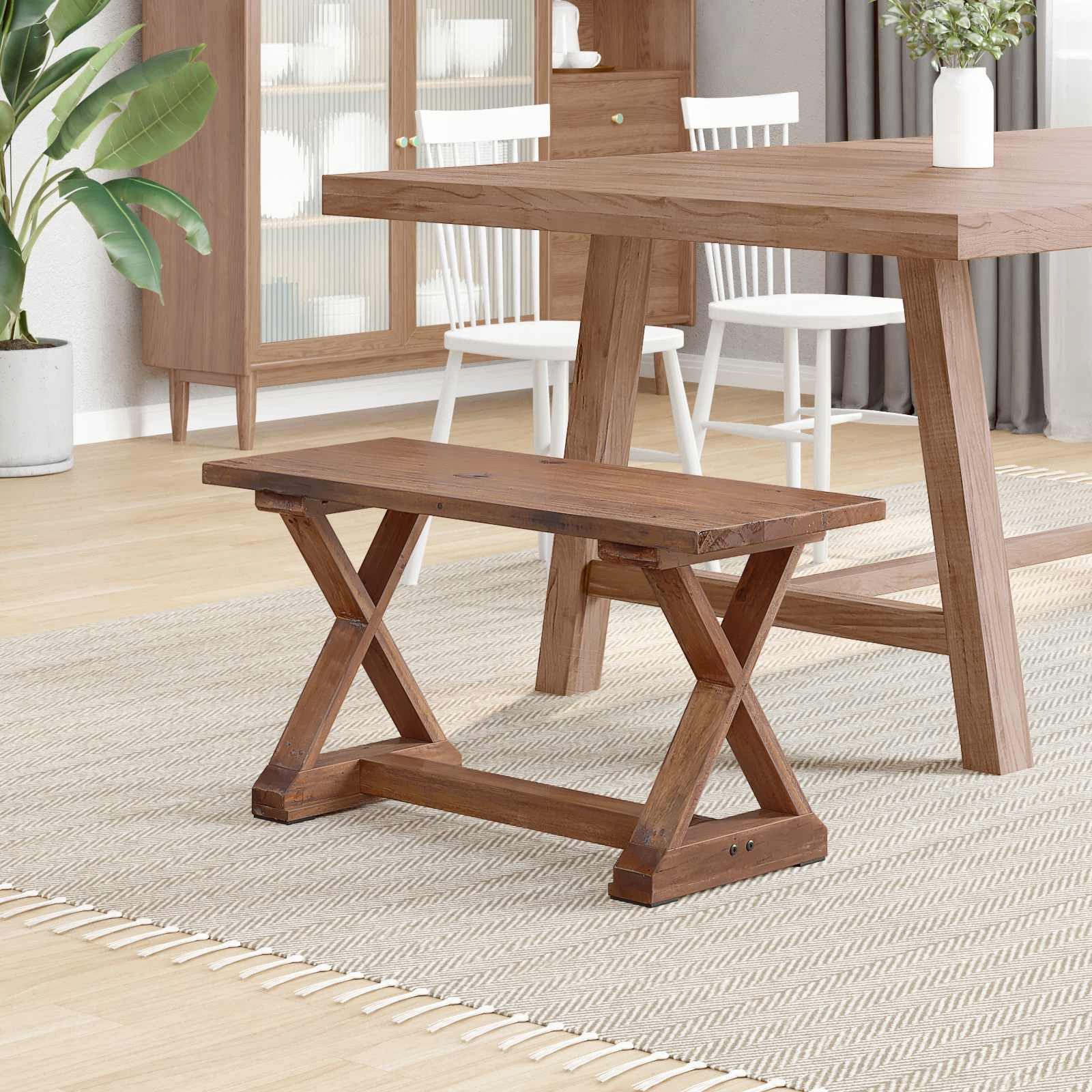 vidaXL Sitzbank Bank Natur 85 x 35 x 46 cm Massivholz Altholz (1-St)