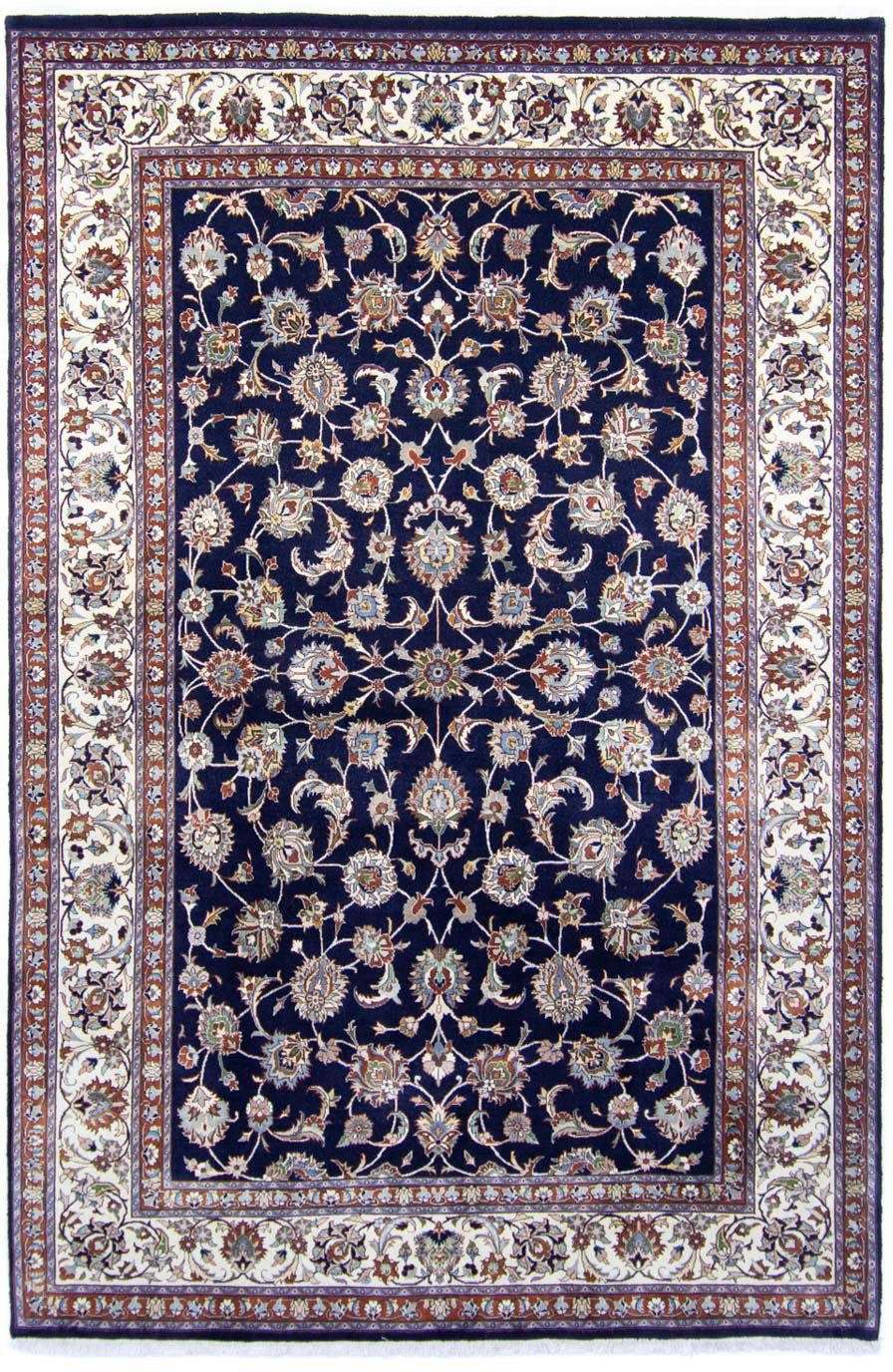 Wollteppich Maschad Durchgemustert Blu scuro 290 x 194 cm, morgenland, rechteckig, Höhe: 10 mm, Unikat mit Zertifikat | Kurzflor-Teppiche