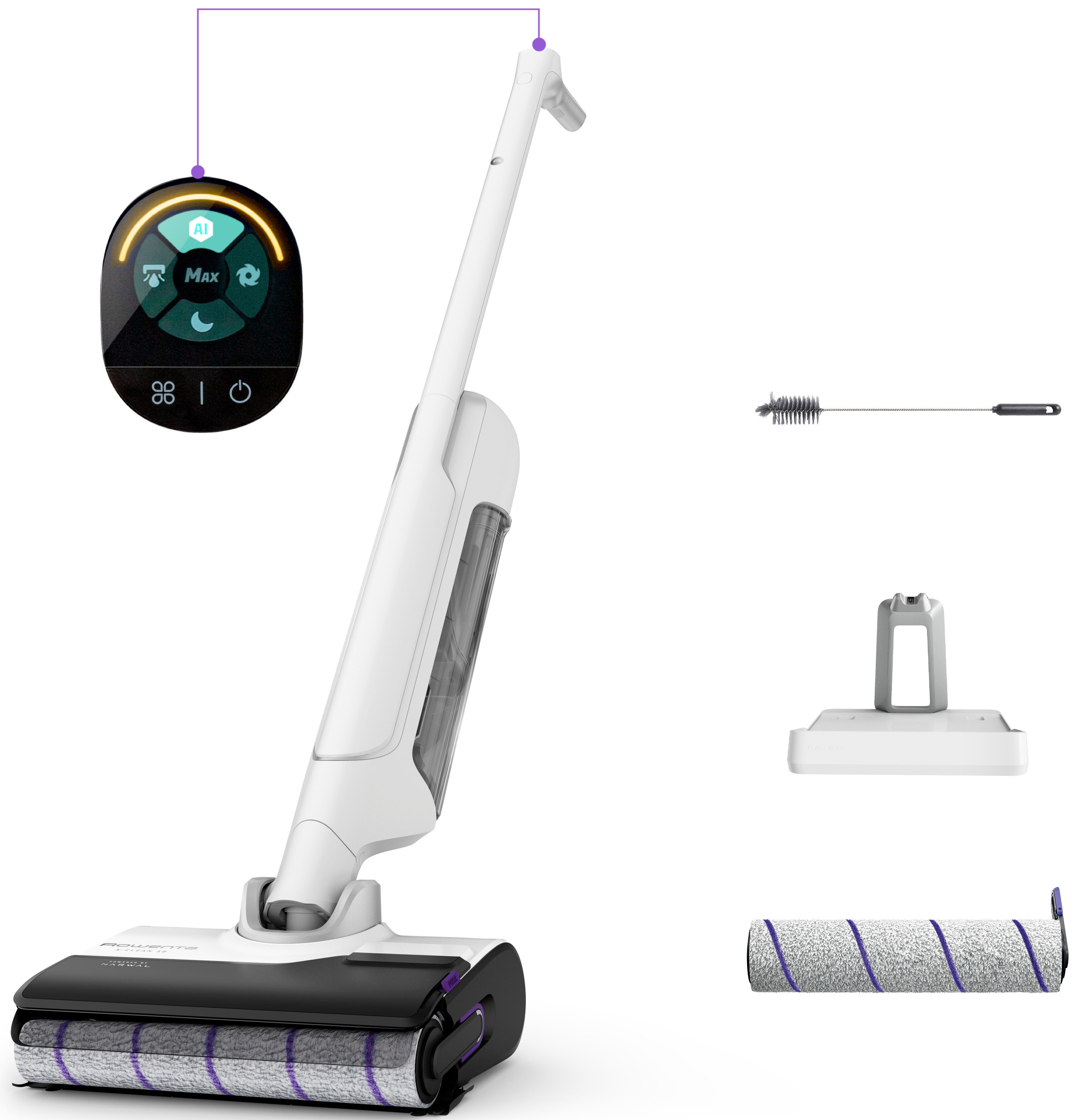 Rowenta Nass-Trocken-Akkusauger GZ7540 X-Clean 10, 200 W, beutellos, selbstreinigend und -trocknend, geeignet für Hartböden, GZ7540