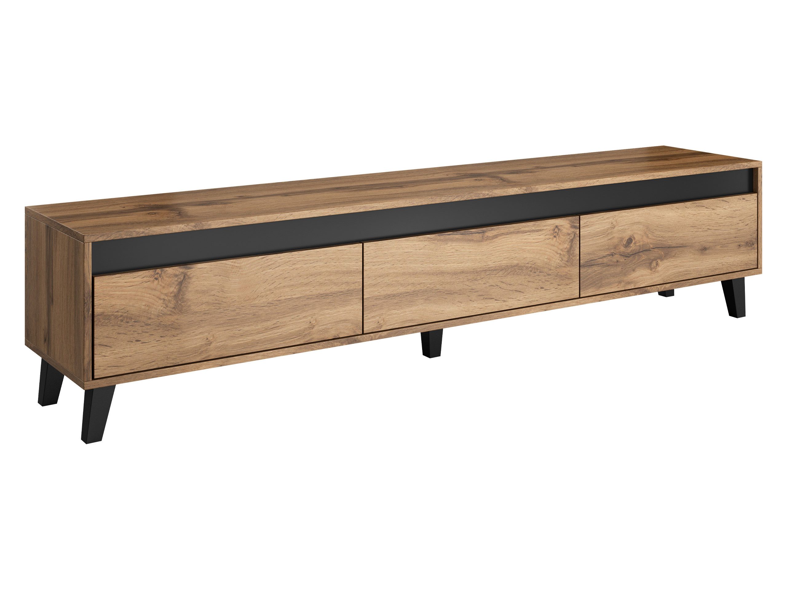 MIRJAN24 TV-Schrank Nord (mit drei Schubladen) Holz-Optik, 185x38x42 cm