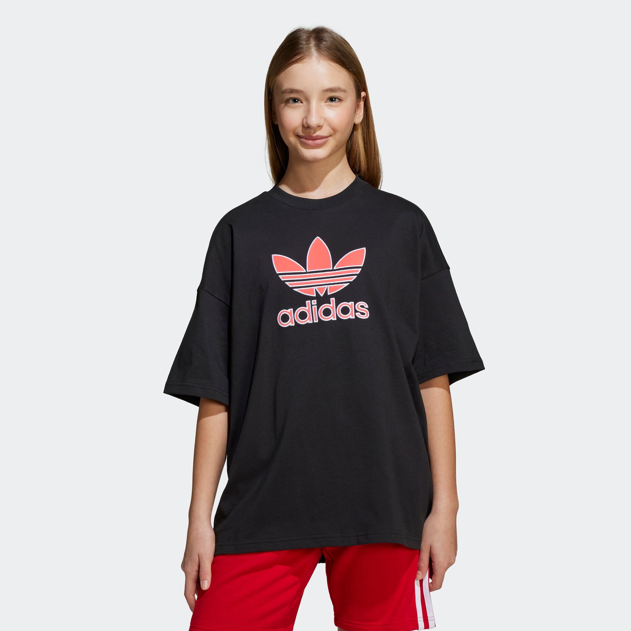 adidas Originals T-Shirt OVERSIZE TREFOIL lockerer und lässiger Schnitt, für Kinder, mit großem Trefoil-Logo