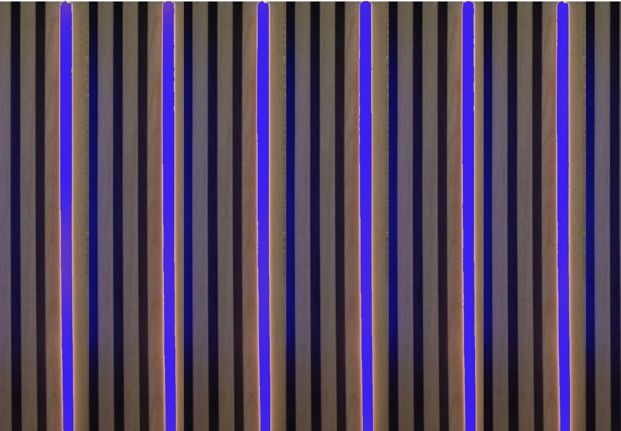 XENON LED Dekolicht 3668 LED Leuchte für Holz-Akustik-Paneele 6x50cm Netzteil BLAU, Xenon / BLAU