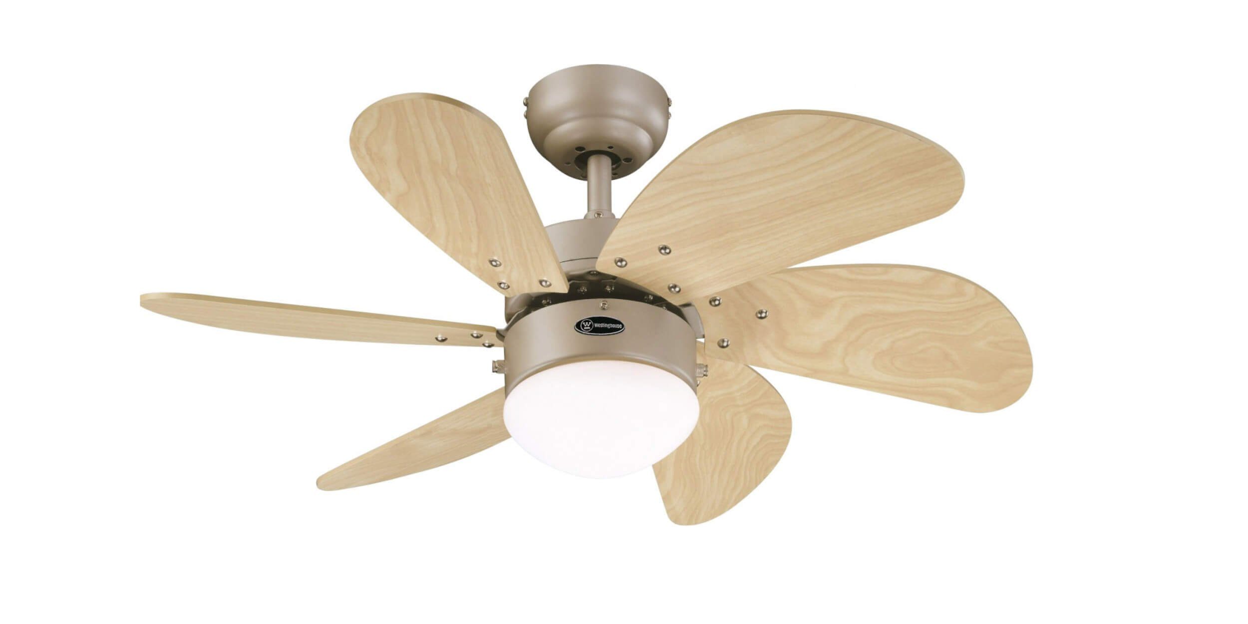Westinghouse Deckenventilator Deckenventilator Turbo Swirl Titan 76 cm mit Licht, Mit Zugschnur