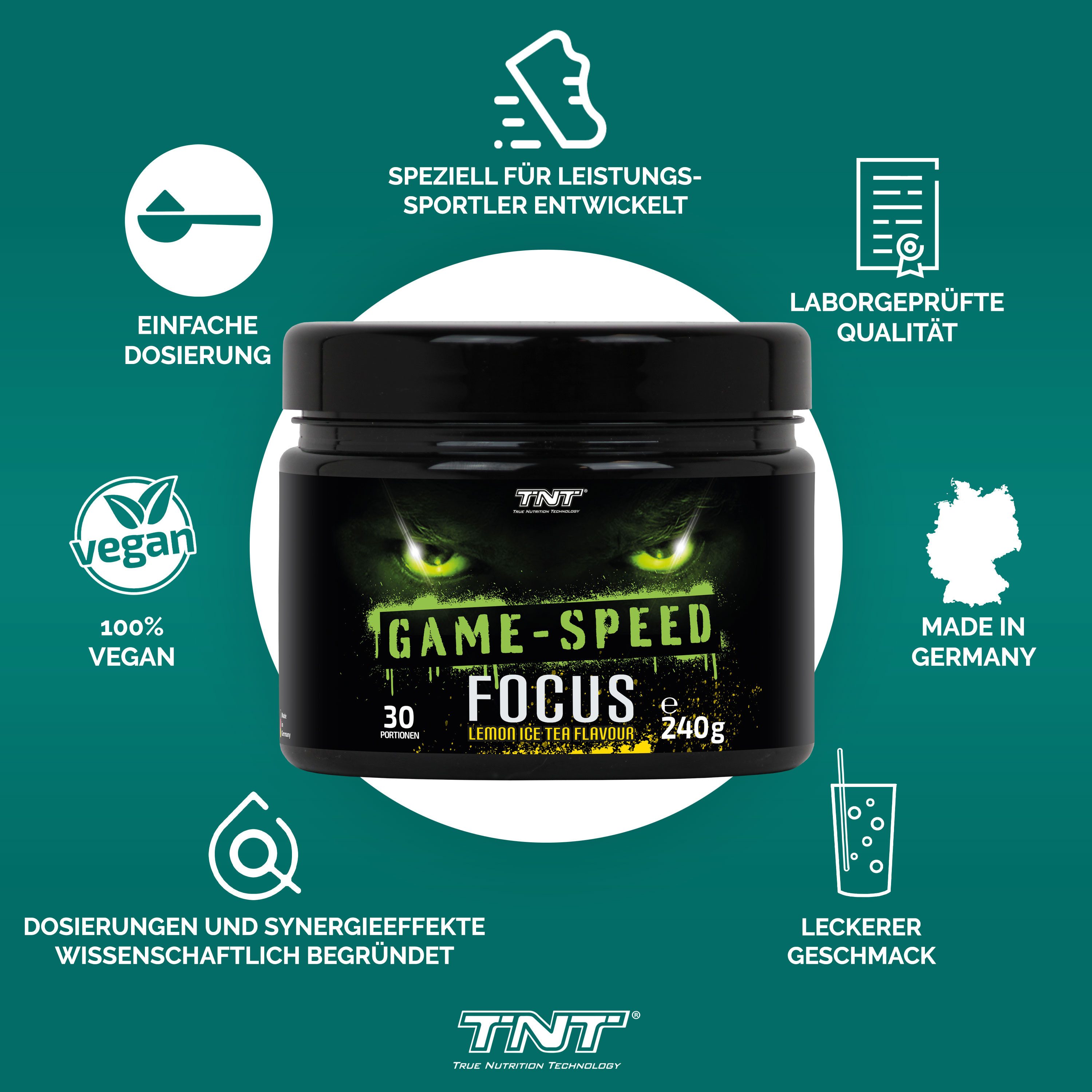 TNT (True Nutrition Technology) Game Speed - Trainingsbooster für erhöhten Fokus Pulver