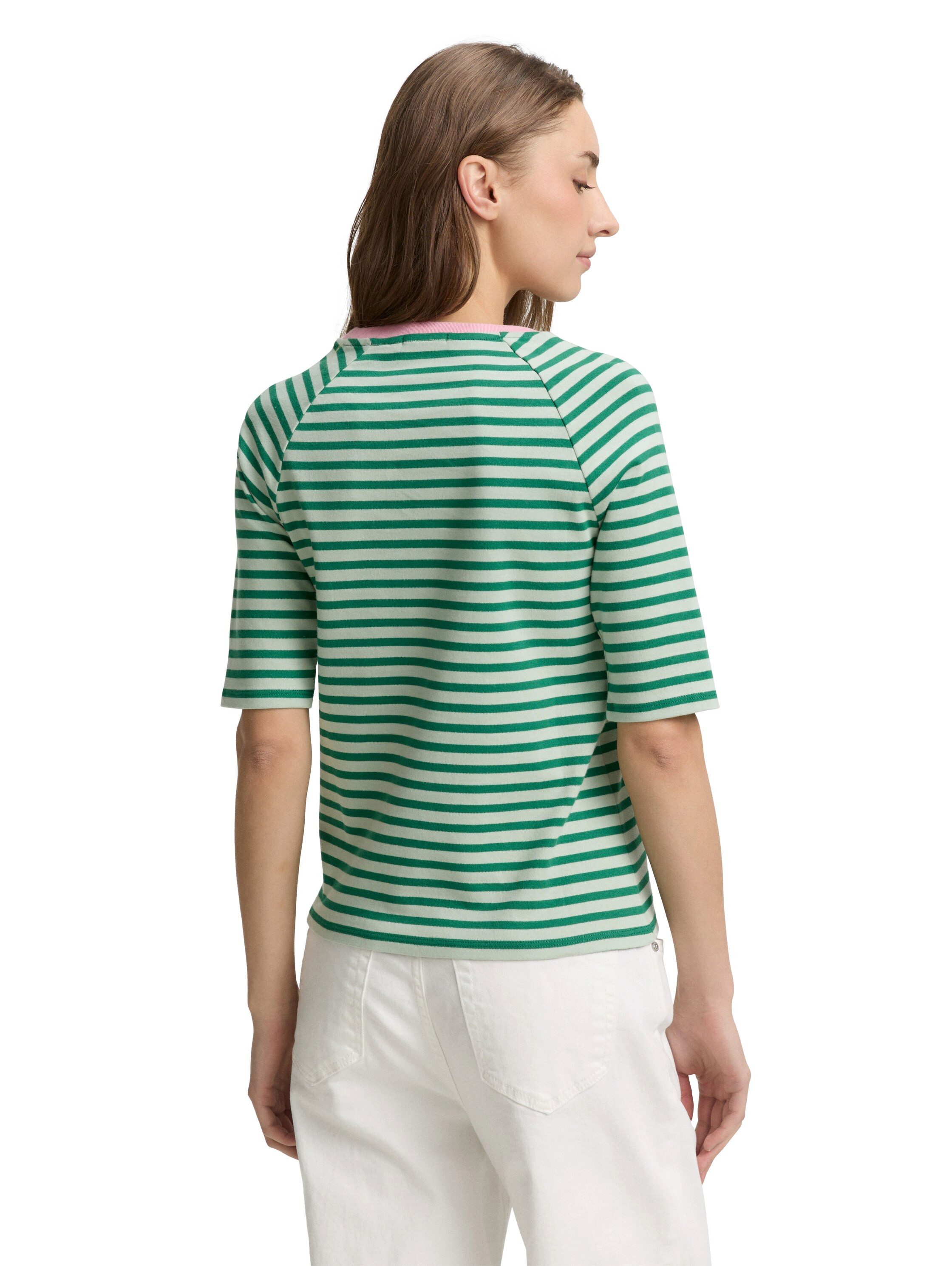 TOM TAILOR Denim Rundhalsshirt mit Streifen-Muster günstig online kaufen