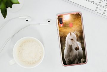 MuchoWow Handyhülle Pferd - Sonne - Herbst - Tiere - Natur, Handyhülle Samsung Galaxy A20e, Smartphone-Bumper, Print, Handy