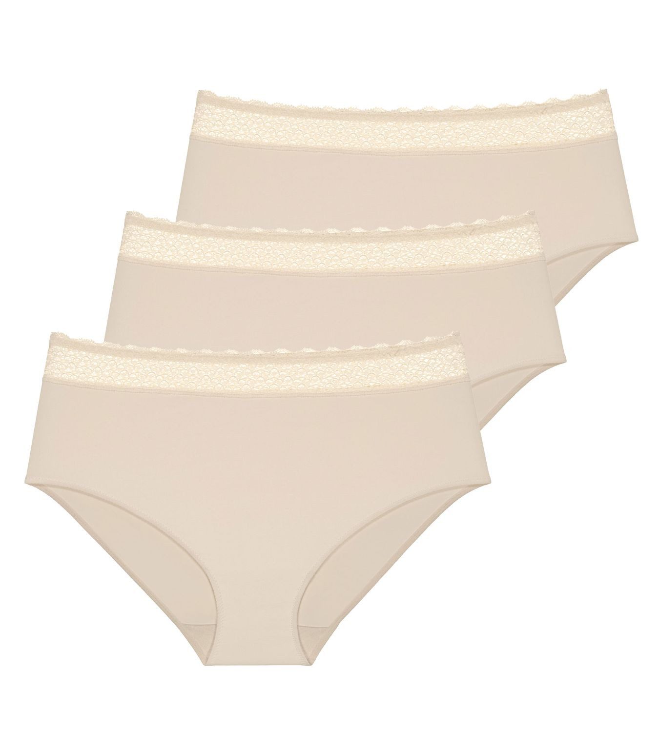 Triumph Midislip Feel of Modal Midi (Set) Spitzenbündchen, hohe Taille, im 3er Pack