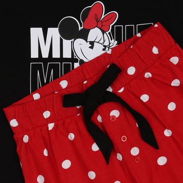 Sarcia.eu Schlafanzug Minnie Mouse Disney, Damen Kurzarmpyjama, schwarz-weiß, getupft,S