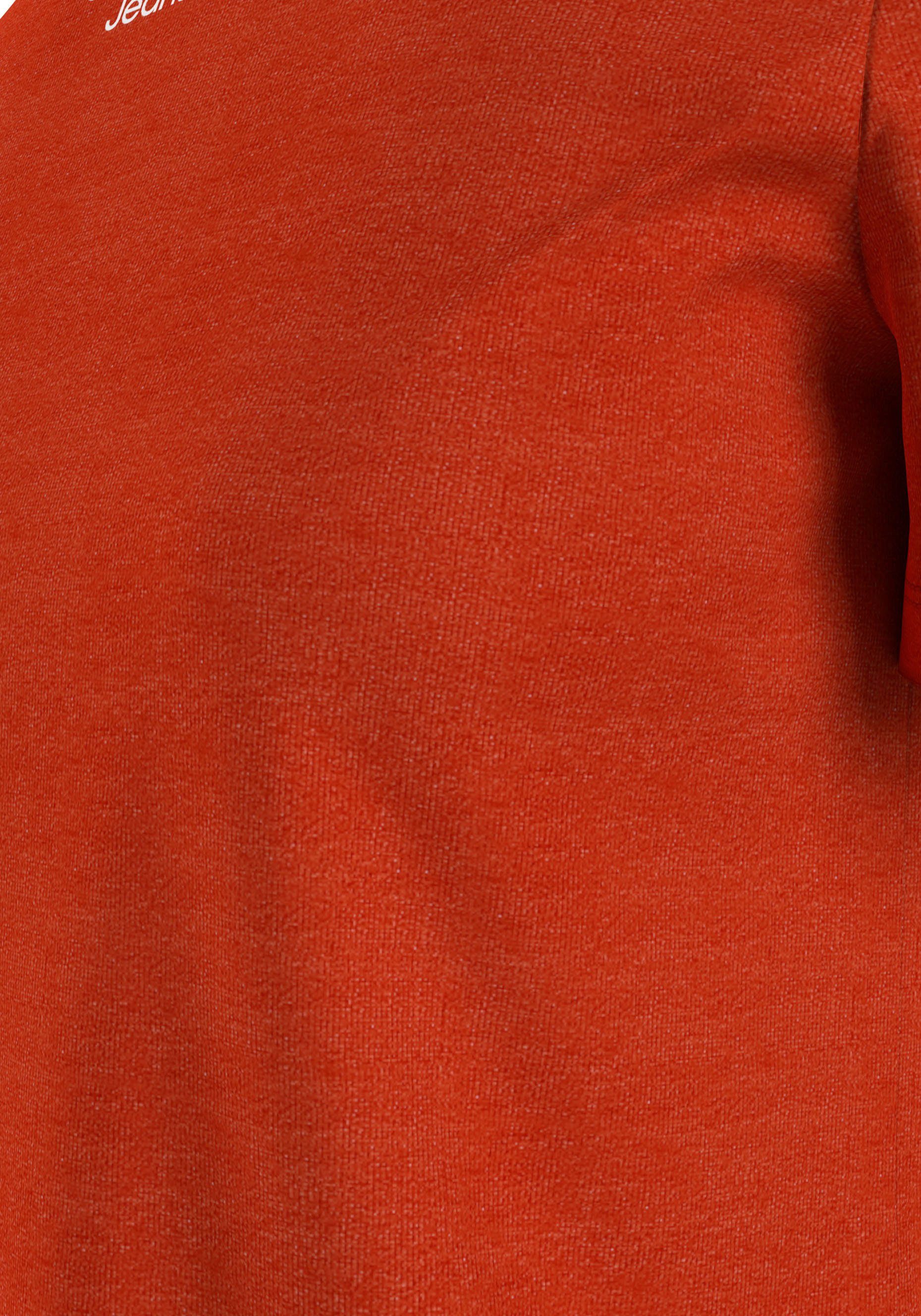 Jeans LOGO Orange Logodruck Calvin T-Shirt MODERN STACKED STRAIGHT Calvin Klein Klein Coral mit TEE dezentem Jeans