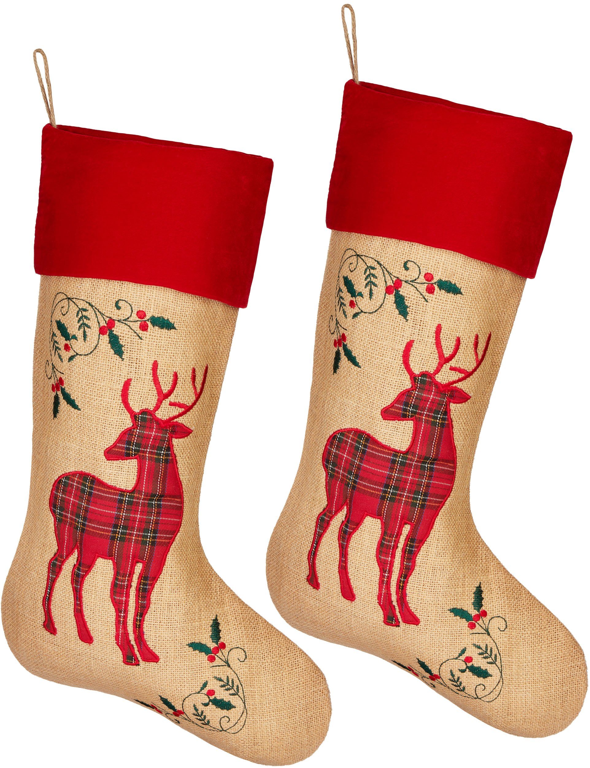 BRUBAKER Nikolausstiefel Weihnachtsstrumpf zum Befüllen und günstig online kaufen