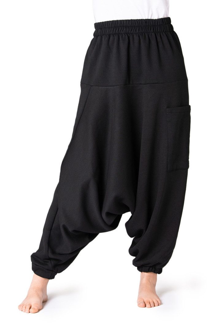 PANASIAM Haremshose Aladinhose als bequeme Chillhose aus Jogginghosen-Stoff für Herbst und Winter warm gefütterte Baumwollhose fürs Sofa oder Homeoffice