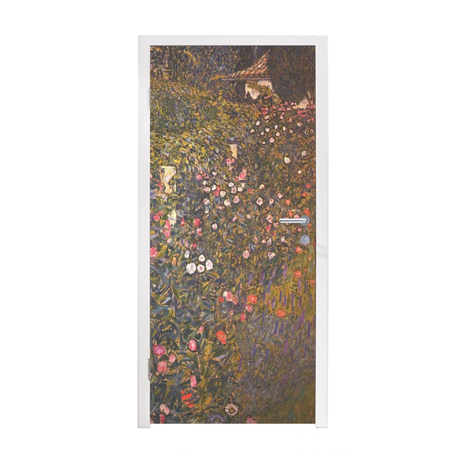 MuchoWow Türtapete Italienische Gartenbaulandschaft - Klimt, Matt, St), Fototapete bedruckt, (1 75x205 für cm Türaufkleber, Gustav Tür