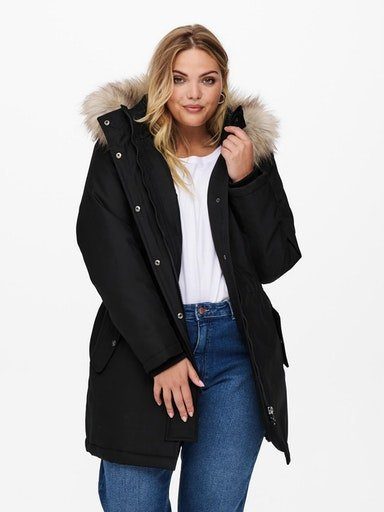 ONLY Parka FUR COAT CARMAKOMA PARKA Detail:NATURE Black CARIRENA OTW