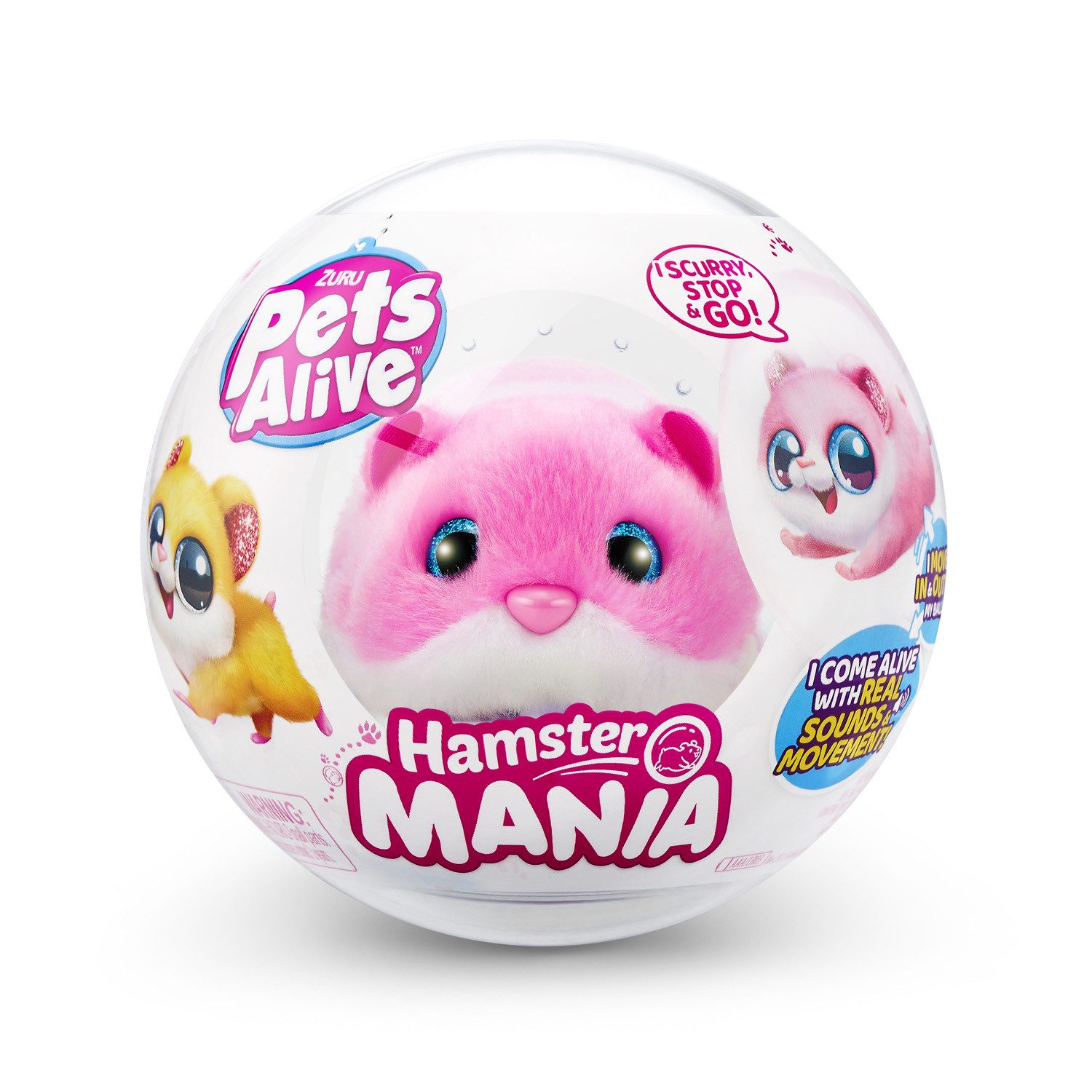 ZURU Robotertier ZURU 9543B - Pets Alive Hamster Mania, Pink - Elektronisches Haustier