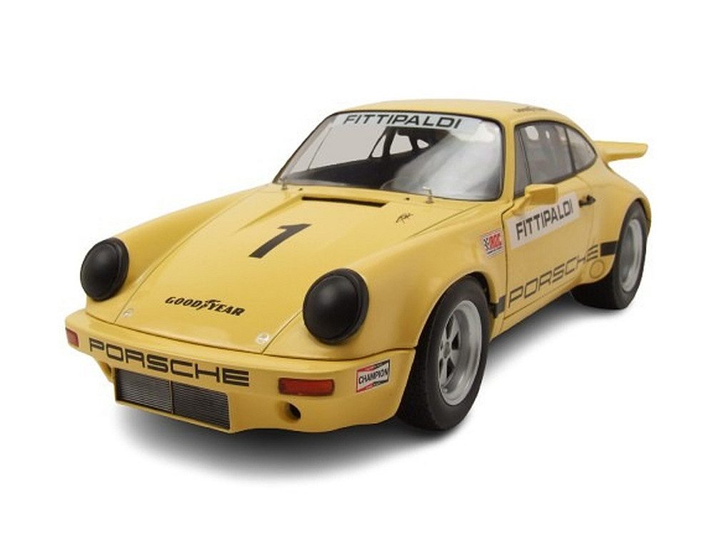 Solido Modellauto Porsche 911 #1 IROC 1974 gelb Fittipaldi, Maßstab 1:18