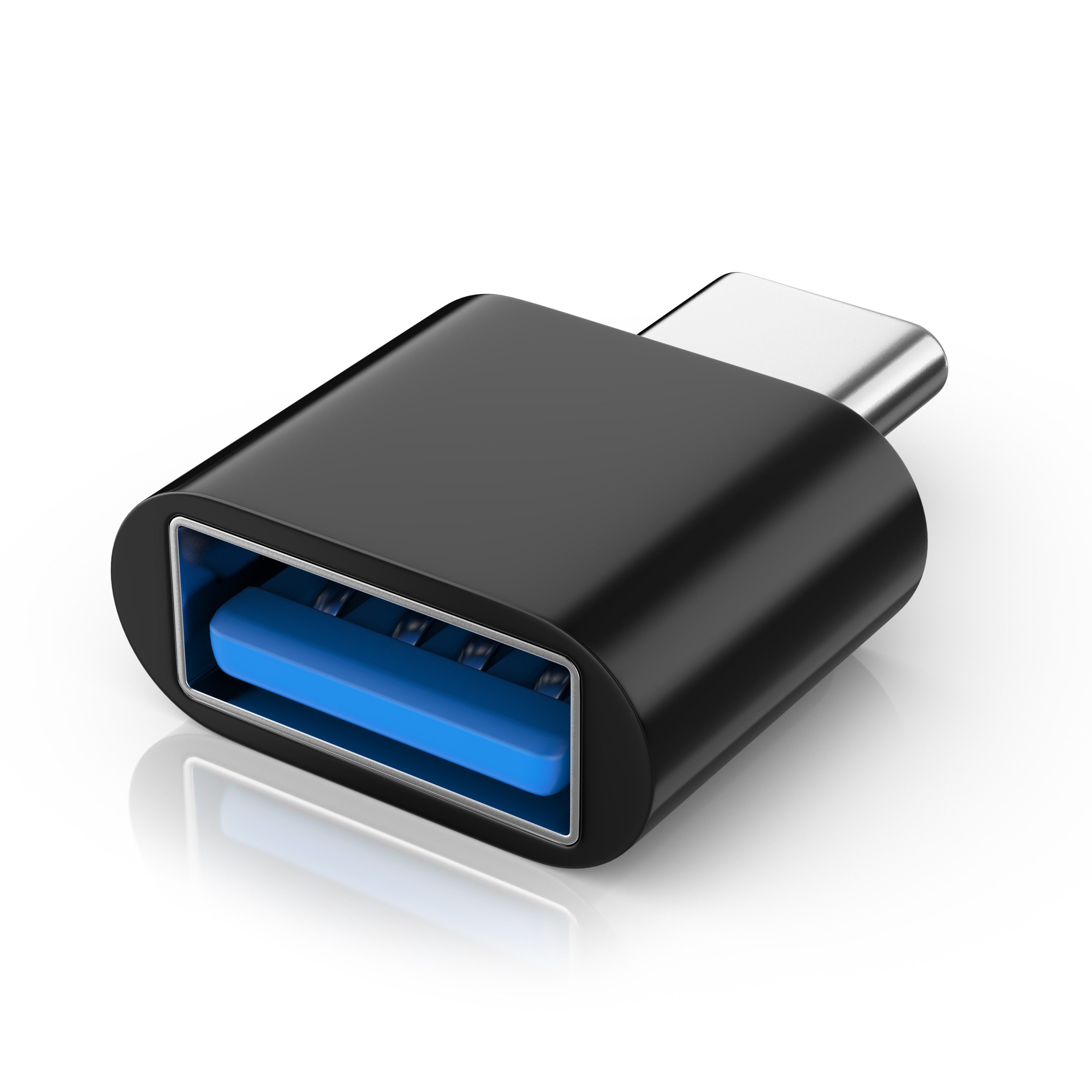 CSL Stecker USB-C auf USB-A Buchse für Handy, Laptop & Tablet, Konverter USB-Adapter USB Typ C zu USB Typ A, USB 2.0, 480 Mbit/s, OTG-Funktion, Plug & Play, kompakt