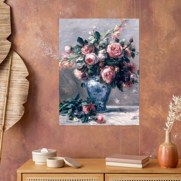 Posterlounge Wandfolie Pierre-Auguste Renoir, Vase mit Rosen, Malerei