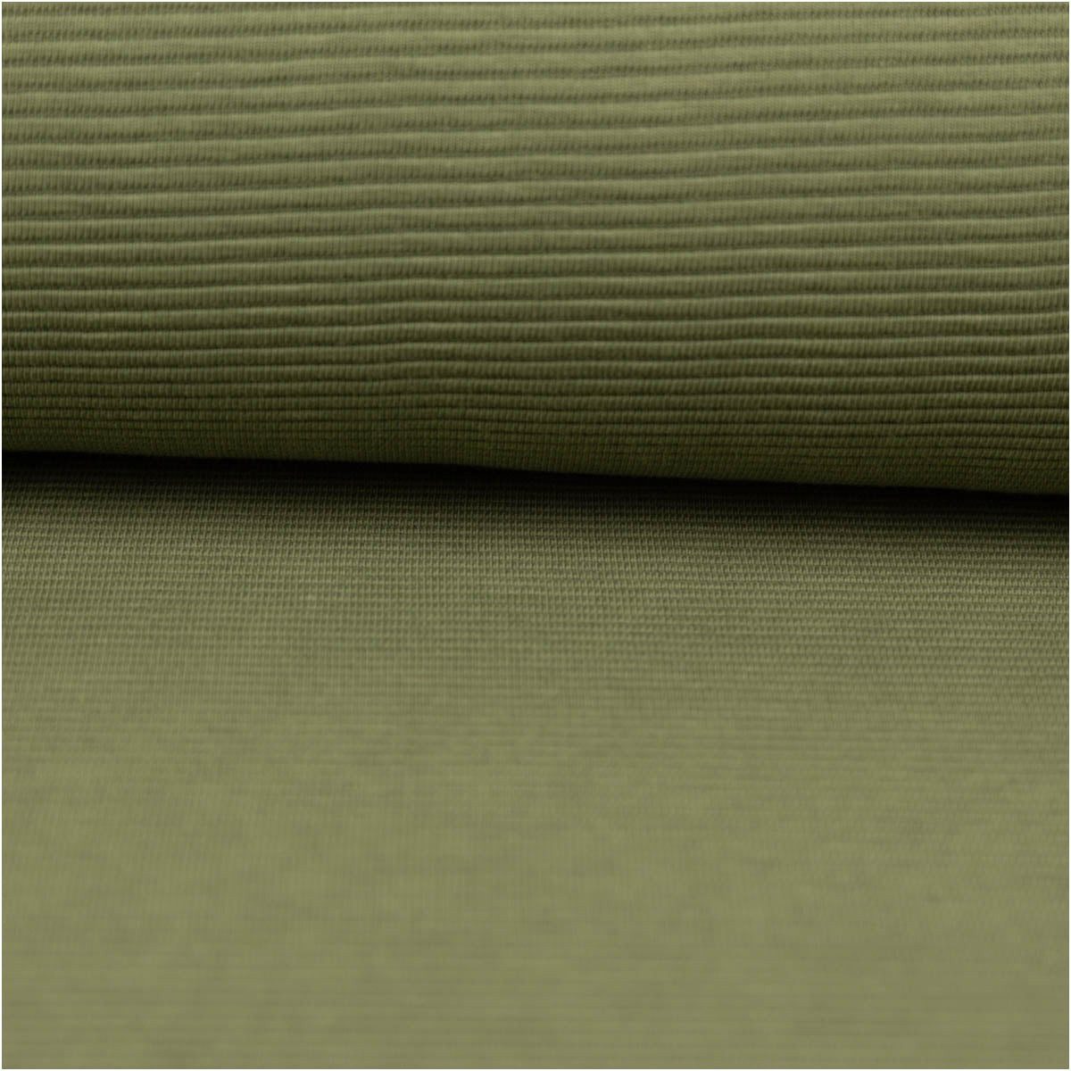 SCHÖNER LEBEN. Stoff Jersey Stoff Meterware Rippjersey Ottoman uni Tannengrün 150cm, allergikergeeignet