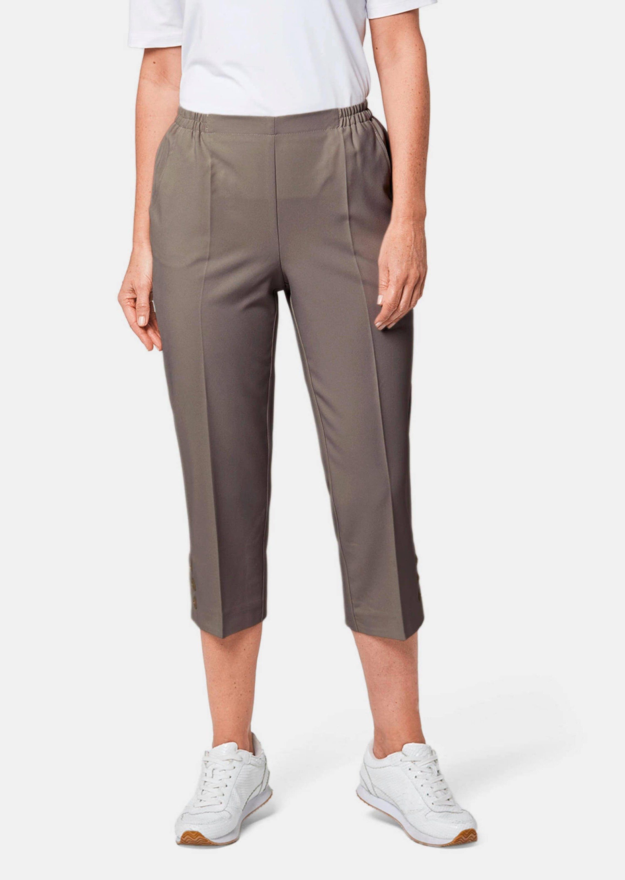 GOLDNER Caprihose Pflegeleichte Capri-Schlupfhose taupe